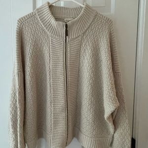 Garnet Hill bomber knit cardigan